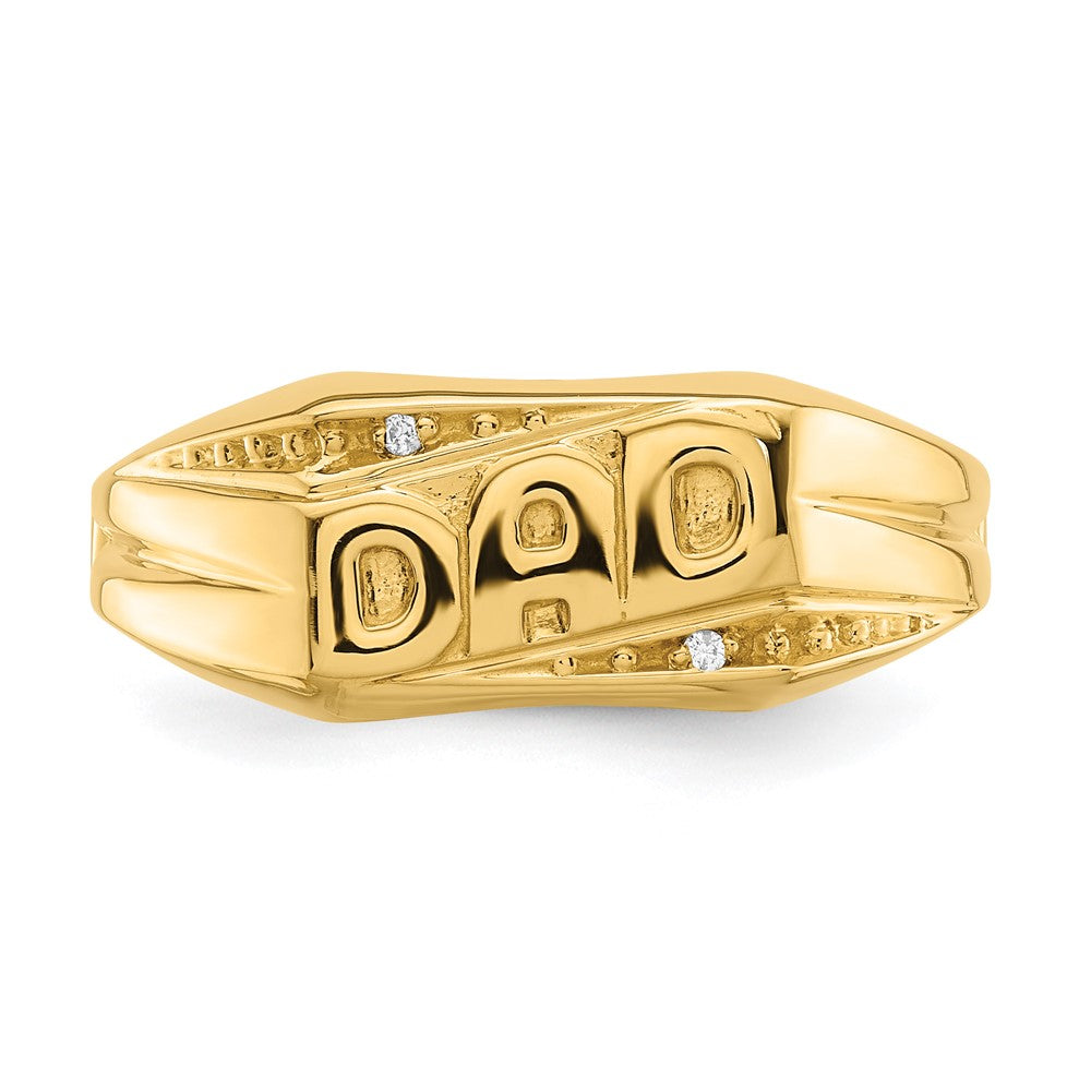 Men's DAD Father's Day Natural Diamond Ring in 14K Yellow Gold