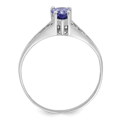 14k White Gold 6x4mm Pear Tanzanite ring