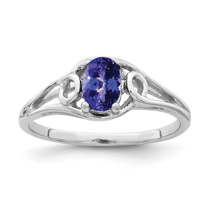 14k White Gold 7x5mm Oval Tanzanite ring