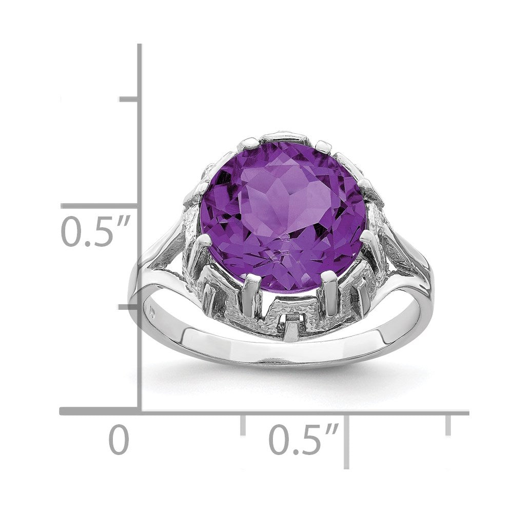 14k White Gold 10mm Amethyst ring