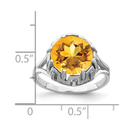 14k White Gold 10mm Citrine ring