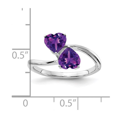 14k White Gold 5mm Heart Amethyst ring