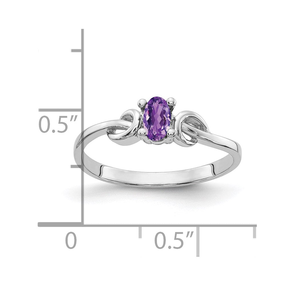 14k White Gold 5x3mm Oval Amethyst ring