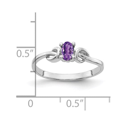 14k White Gold 5x3mm Oval Amethyst ring