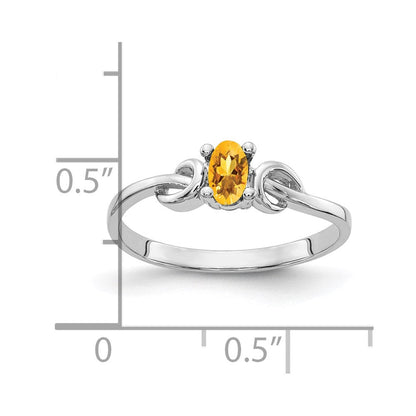 14k White Gold 5x3mm Oval Citrine ring