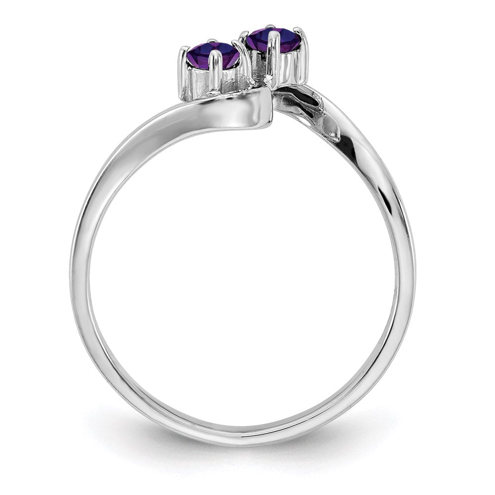14k White Gold 3mm Amethyst ring