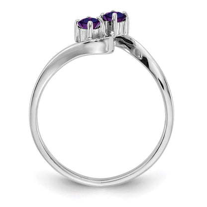 14k White Gold 3mm Amethyst ring