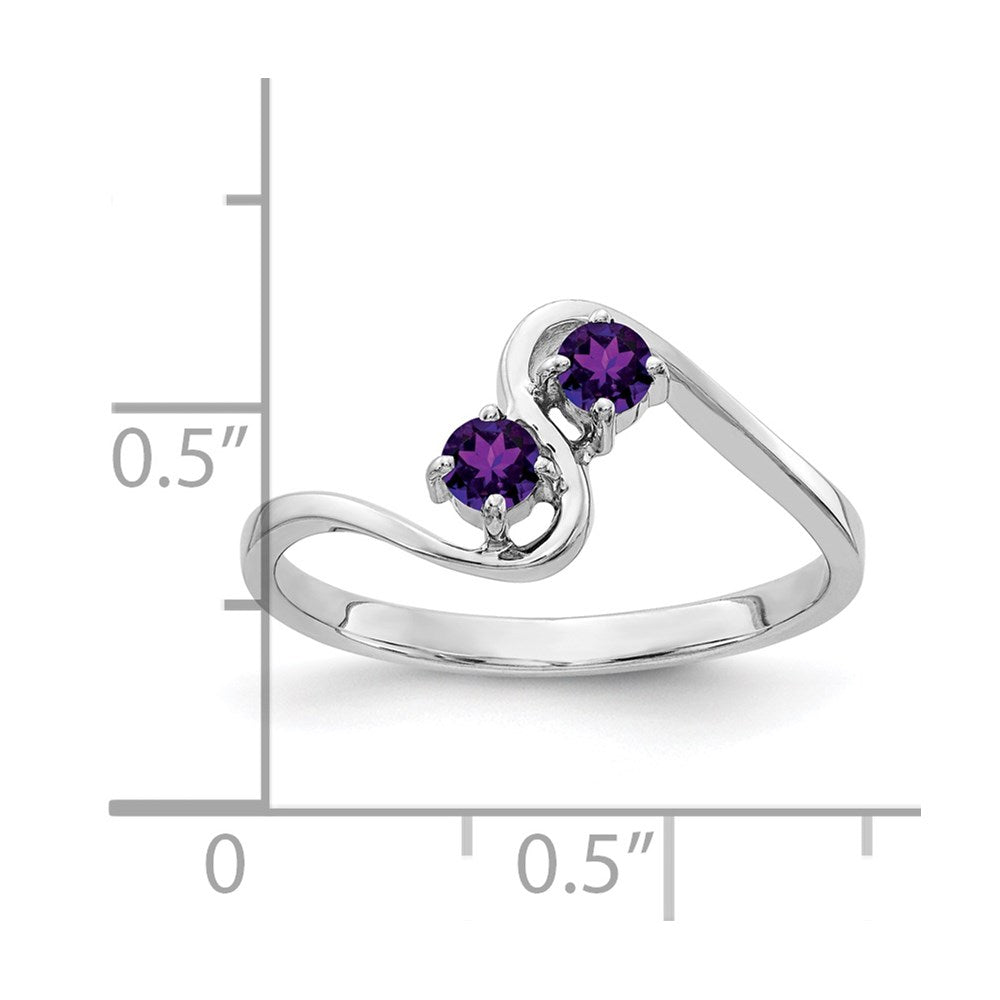 14k White Gold 3mm Amethyst ring