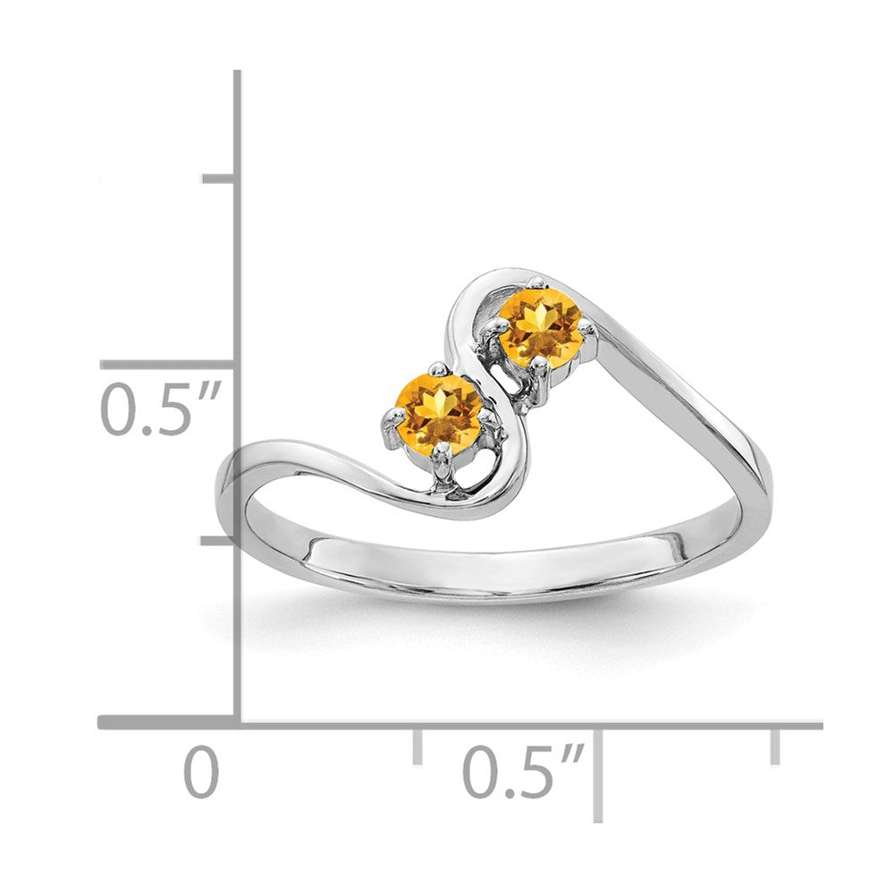 14k White Gold 3mm Citrine ring