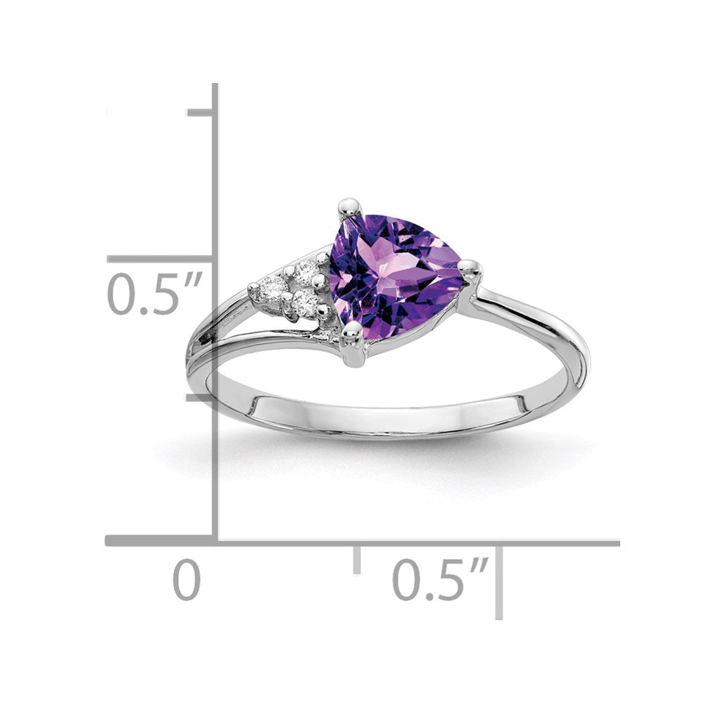 14k white gold 6mm amethyst a real diamond ring y4745am a
