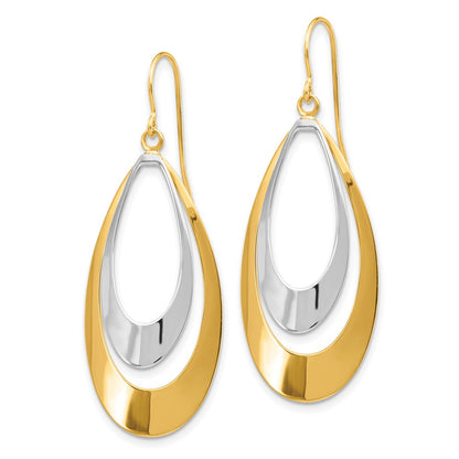 14k Two-tone Gold Dangle Earrings