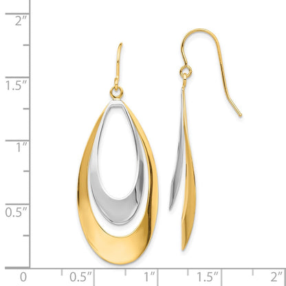 14k Two-tone Gold Dangle Earrings