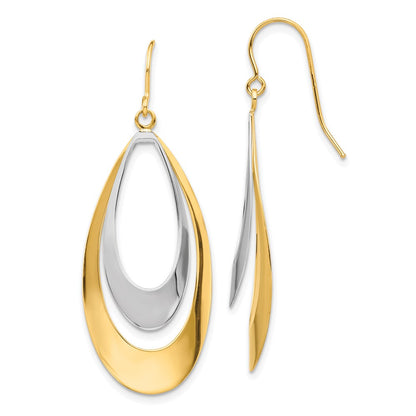 14k Two-tone Gold Dangle Earrings