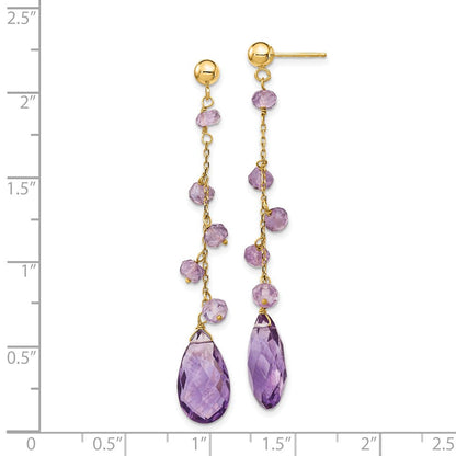 14k Amethyst Dangle Earrings