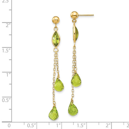 14k Peridot Dangle Earrings
