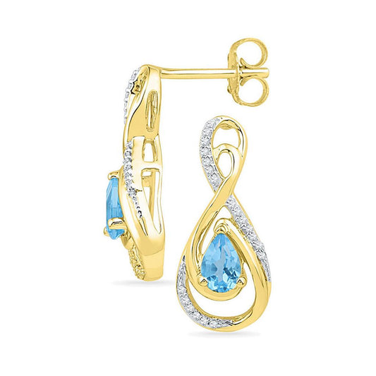 1/8CTW-Diamond 1 CT-BT GEMSTONE LAB CREATED  EARRING