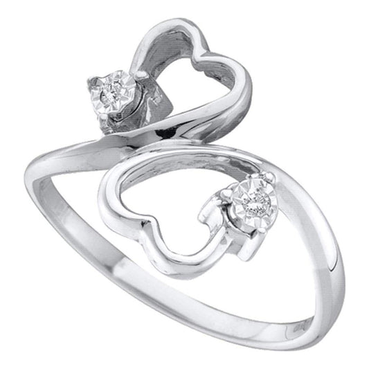 0.03CTW-Diamond HEART RING
