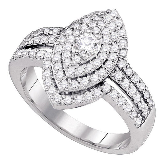 14k White Gold Round Diamond Solitaire Bridal Engagement Ring 1 Cttw