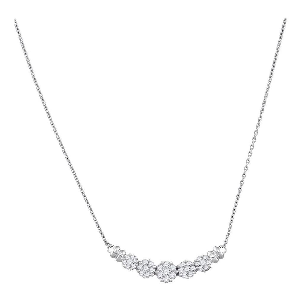 1/2CT-Diamond FLOWER NECKLACE