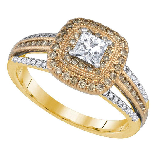 14k Yellow Gold Princess Diamond Solitaire Bridal Engagement Ring 3/4 Cttw