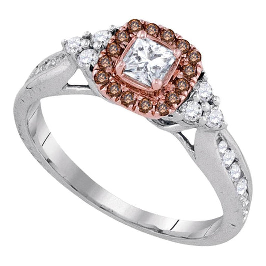 5/8CTW-Diamond 1/5CT-CPR BRIDAL BROWN RING