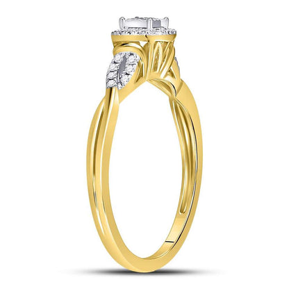 14k Yellow Gold Princess Diamond Solitaire Bridal Engagement Ring 1/10 Cttw