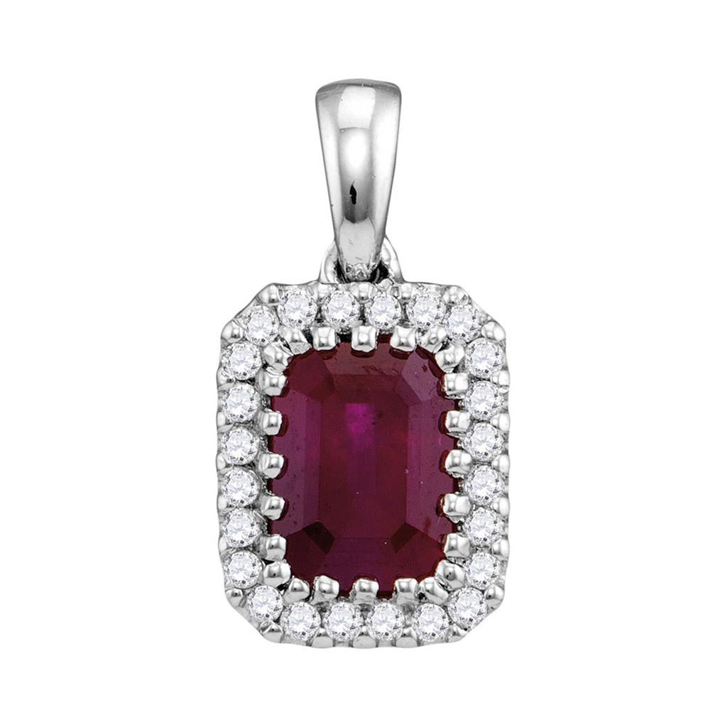 1/8CTW-Diamond 1 (MIN)CT RUBY PENDANT