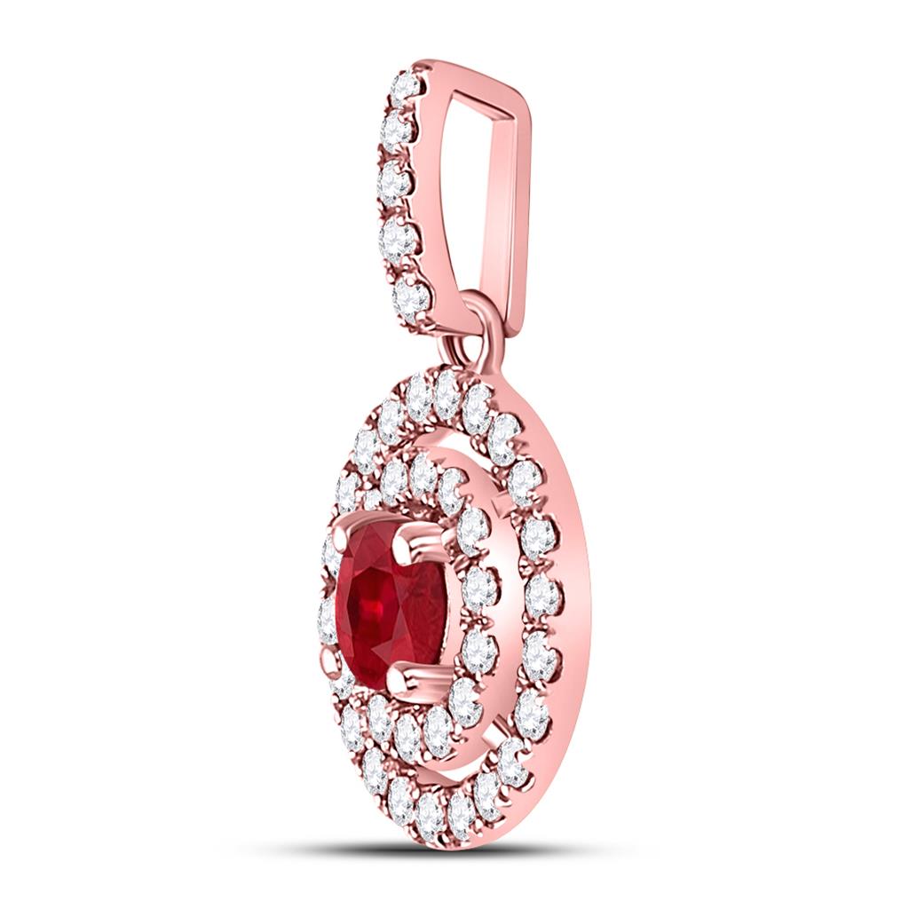 1/3CTW-Diamond 1/3CT-RUBY PENDANT