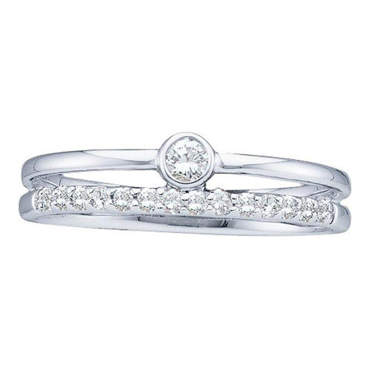 14k White Gold Round Diamond Solitaire Bridal Engagement Ring 1/5 Cttw