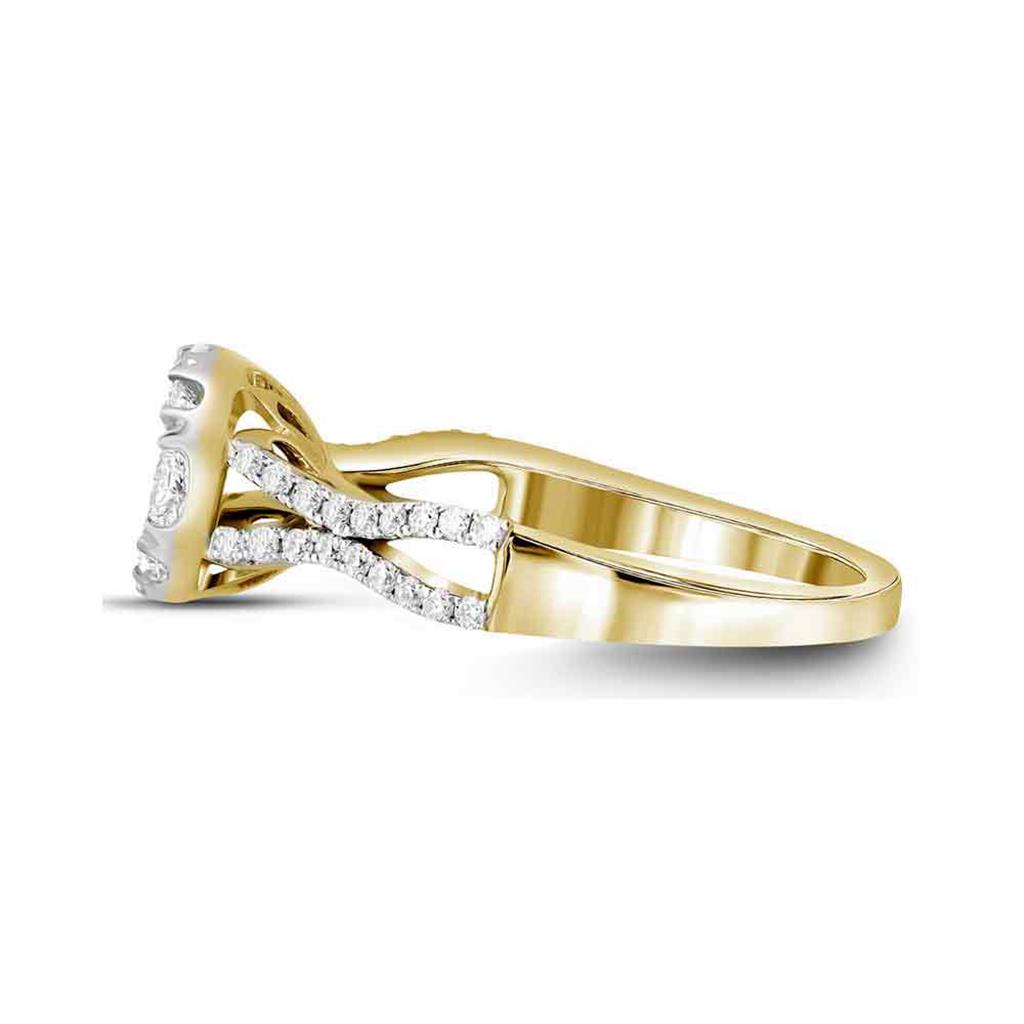 10k Yellow Gold Diamond Bridal Engagement Ring 1 Cttw