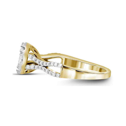10k Yellow Gold Diamond Bridal Engagement Ring 1 Cttw