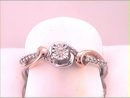 14k White Gold Round Diamond Solitaire Bridal Engagement Ring 1/8 Cttw