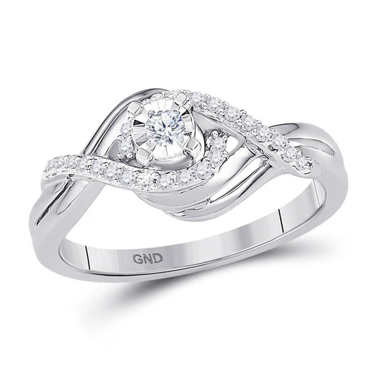 14k White Gold Round Diamond Solitaire Bridal Engagement Ring 1/5 Cttw