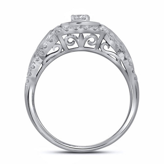 14k White Gold Round Diamond Solitaire Bridal Engagement Ring 3/4 Cttw