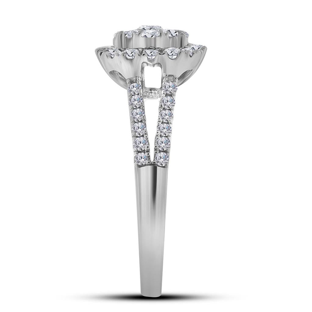 14k White Gold Round Diamond Solitaire Bridal Engagement Ring 3/4 Cttw