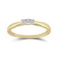 10k Yellow Gold Round Diamond 3-stone Bridal Engagement Ring 1/20 Cttw
