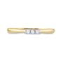 10k Yellow Gold Round Diamond 3-stone Bridal Engagement Ring 1/20 Cttw
