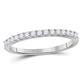 10k White Gold Round Diamond Wedding Single Row Band 1/4 Cttw