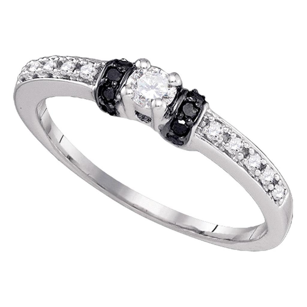 14k White Gold Round Diamond Solitaire Bridal Engagement Ring 1/4 Cttw