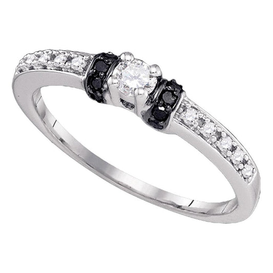 14k White Gold Round Diamond Solitaire Bridal Engagement Ring 1/4 Cttw