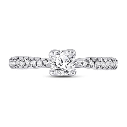 14k White Gold Round Diamond Solitaire Bridal Engagement Ring 3/4 Cttw (Certified)