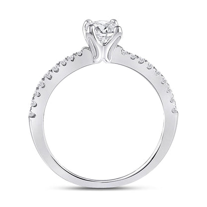 14k White Gold Round Diamond Solitaire Bridal Engagement Ring 3/4 Cttw (Certified)