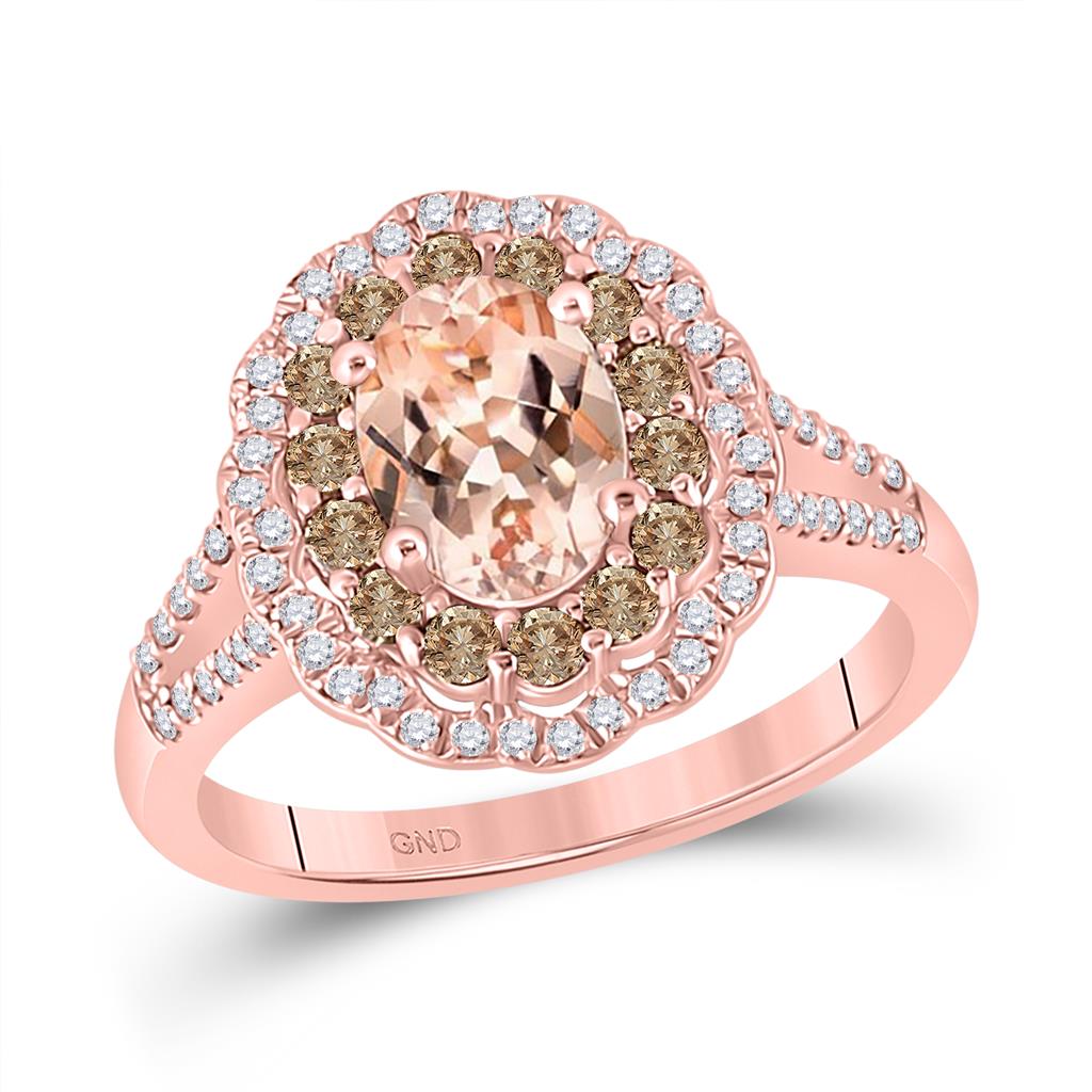 10k Rose Gold Round Morganite Solitaire Bridal Engagement Ring 1-3/8 Cttw