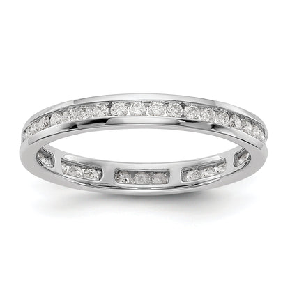 Natural 1/2ct Channel Set Diamond Eternity Wedding Band Ring 14k White Gold