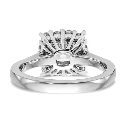 14k White Gold Cushion Halo Engagement Simulated Diamond Ring