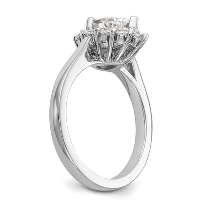 14k White Gold Pear Halo Engagement Simulated Diamond Ring
