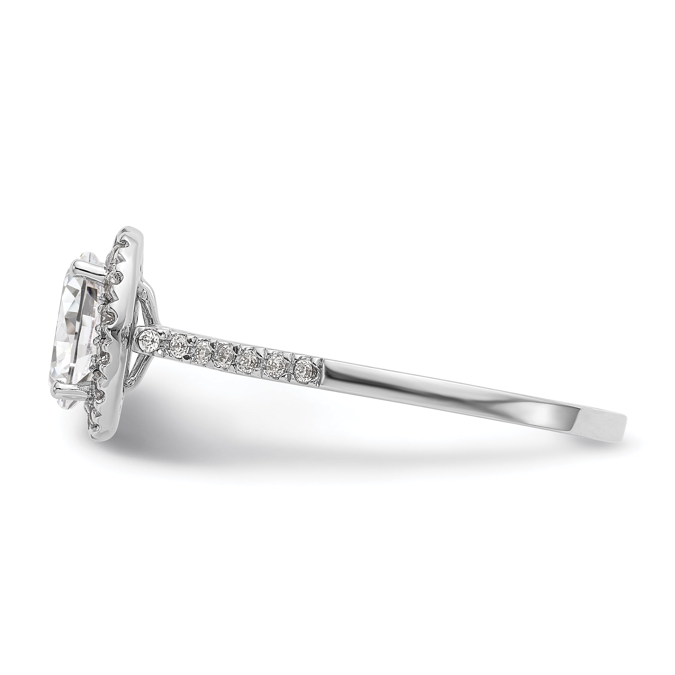 1/3 Ct. Natural Diamond Semi-mount Oval Halo Engagement Ring in 14K White Gold