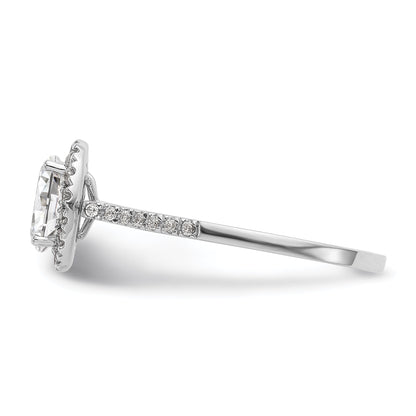 1/3 Ct. Natural Diamond Semi-mount Oval Halo Engagement Ring in 14K White Gold
