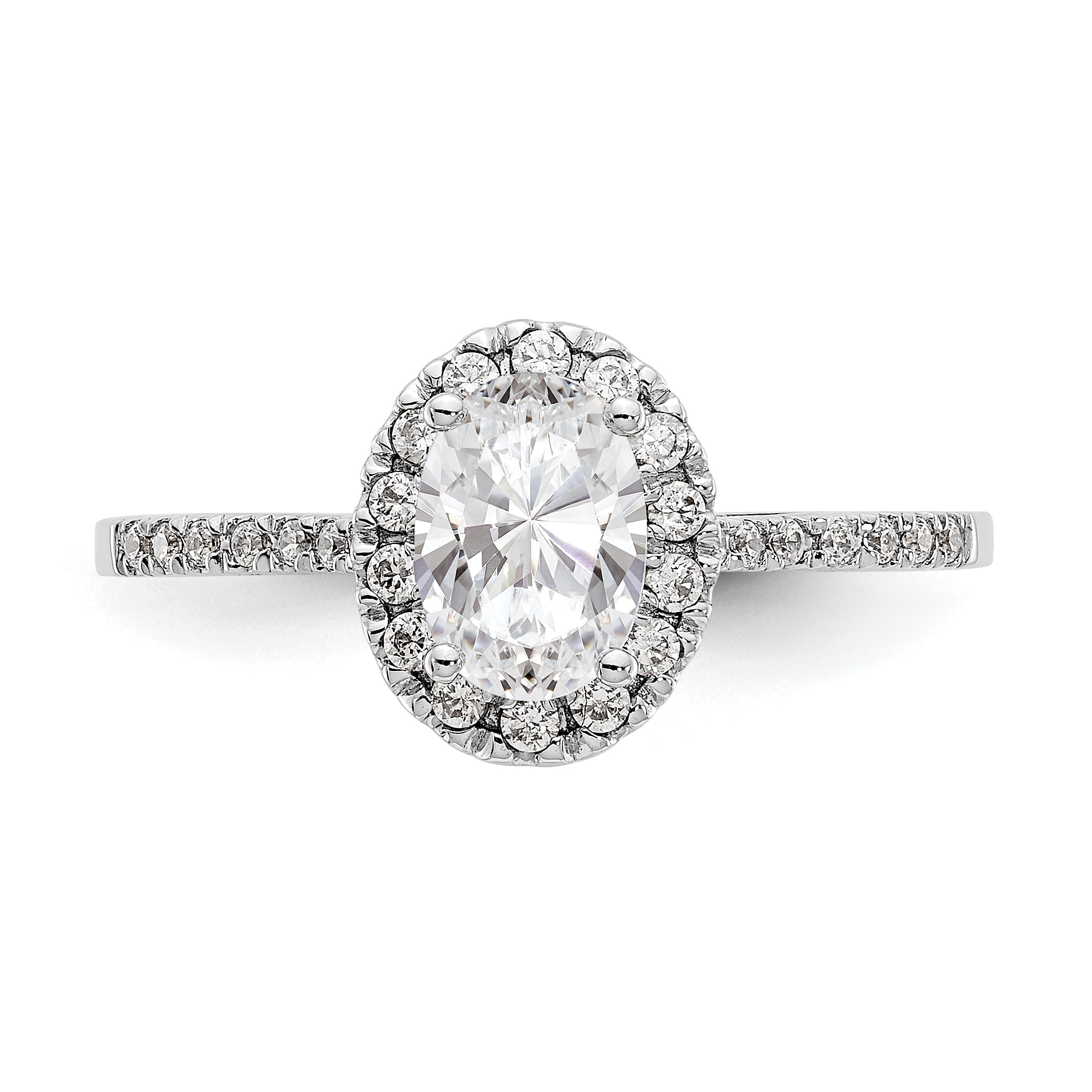 1/3 Ct. Natural Diamond Semi-mount Oval Halo Engagement Ring in 14K White Gold