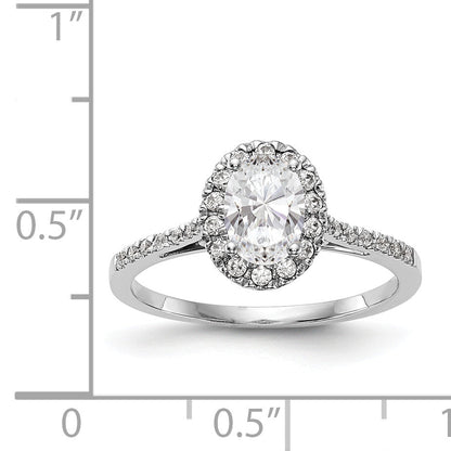 1/3 Ct. Natural Diamond Semi-mount Oval Halo Engagement Ring in 14K White Gold